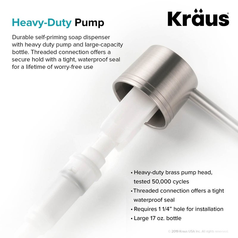 KRAUS Kitchen Soap and Lotion Dispenser in Stainless Steel, KSD-31SS - Image 3